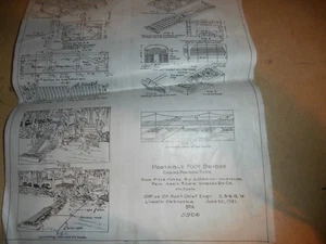 1921 Field Notes Disegno Ponte Piedi Portatile Lincoln NE Wabash RY Co CB&QW - Foto 1 di 4