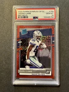 2020 Donruss Optic CeeDee Lamb Rated Rookie RC Red Mojo PSA 10 #156 Cowboys - Bild 1 von 2