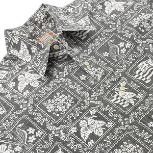 Reyn Spooner Mens Commemerative Classics Lahaina Sailor Hawaiian Shirt Gray L - Picture 1 of 6