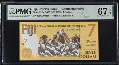 Fiji 7 Dollars 2020 ND 2022 Comm. P 122 a Superb Gem UNC PMG 67 EPQ - Image 1 of 3