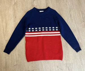 VTG Jersild Knit Sweater Mens Medium/40 Blue Stars Stripes Long Sleeve Patriotic - Picture 1 of 6
