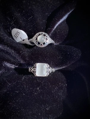 Fragrant Jewels Rings Size 7 Set Of 2 Sterling Silver 925 - Image 1 of 3