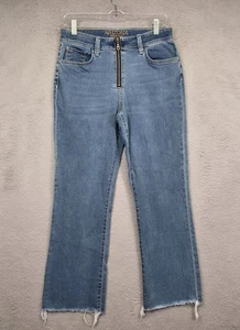 Arizona Jeans Junior 7 blau weites verkürztes Bein roher Saum helle Waschung Denim Y2K-Stil - Bild 1 von 10