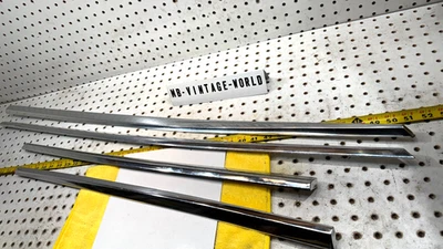 Mercedes 82-91 SEC C126 Doors windows Rear Outside LOWER snap on 4 Mouldings - Image 1 of 4