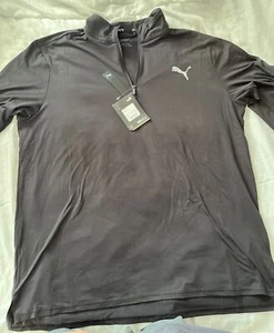 Puma Mens Run Favourite Running Fitness 1/4 Zip Top, Black Size L - Picture 1 of 2