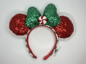 Cerchietto Disney Orecchie Menta Piperita Twist Natale Vacanze Minnie Mouse 2020 - Foto 1 di 10