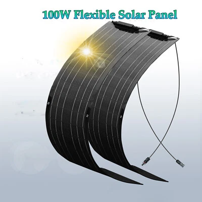 WUZECK 100W Flexibel Solarpanel Waterproof Monokristallin Für Wohnmobil Boot Camping RV