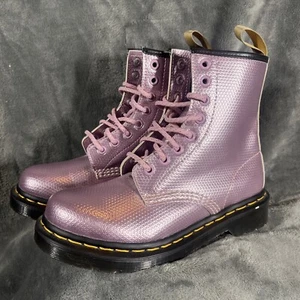 Botas de Combate Dr Doc Martens Vegan 1460 Rosa Metálico Us Mujer Talla 5 UK 3 EU 36 - Imagen 1 de 15