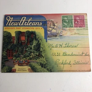 Paquete de postal clásico vintage de Nueva Orleans 1937 Curt Teich & Co áreas turísticas - Imagen 1 de 9