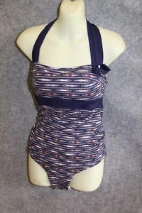 UMSTANDS BADEANZUG SCHWIMMANZUG GRÖSSE M BLAU GEMUSTERT SCHAUMSTOFF CACHE COEUR - Bild 1 von 2