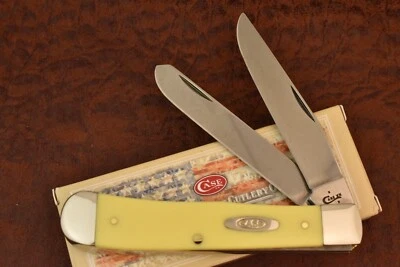 CASE XX USA SMOOTH YELLOW DELRIN FULL SIZE TRAPPER KNIFE 3254 CV 2018 NICE Foto 1 de 4