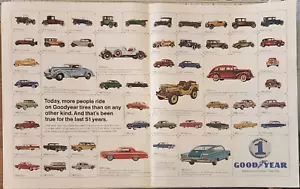 Goodyear Tires 1966 anuncio vintage 13 x 20 autos de 1915 a 1965 - Imagen 1 de 1