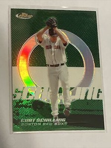 2005 Topps Finest Green Refractor Curt Schilling #4  #/199 Boston Red Sox