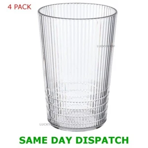 4 occhiali da festa in vetro trasparente Ikea Kallsinnig resistenti 38 cl (13 once) - Foto 1 di 2