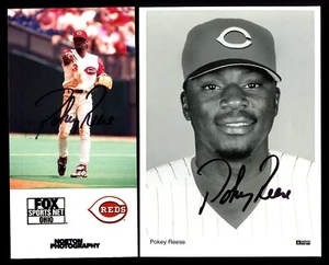 POKEY REESE Signed Photo LOT of 2 Authentic Autographs - Picture 1 of 1