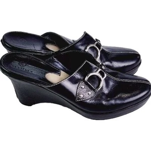 Cole Haan Shoes Women's 8.5B Mule Clogs leather black slip on Buckle Leather - Picture 1 of 5