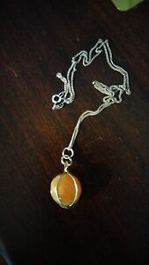 Vintage Tumbled Natural Carnelian in Sterling Wire Necklace