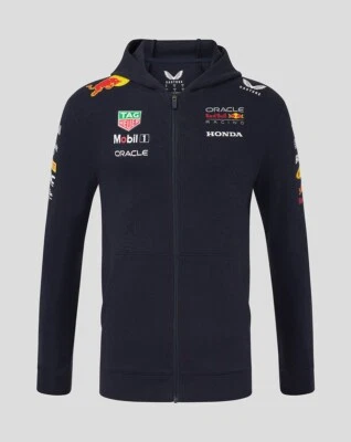 Red Bull Racing F1 2025 Official Team Full Zip Sweatshirt Hood Navy Free UK Ship - Image 1 of 4