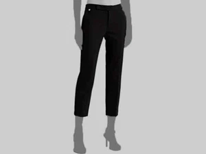 $135 Ralph Lauren Womens Black Crop Stretch Ponte Straight Fit Leg Pants Size L - Picture 1 of 2