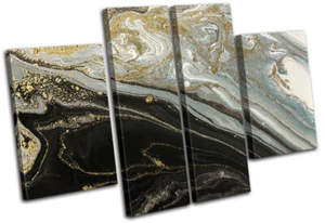 Marble Modern Liquid Gold Abstract MULTI CANVAS WALL ART Picture Print - Picture 1 of 1