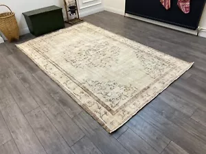 Gedämpfter Teppich, antiker türkischer Teppich, Vintage-Teppich, handgefertigter Teppich, 6 x 9,6 Fuß - Bild 1 von 10