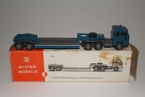 Wiking #50g, Magirus Lowboy Equipment Hauler Truck with Box, Original