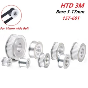 HTD 3M Timing Belt Pulley Idler Pulley 15T-60T, Bore 3-17mm, For 10mm width Belt - Picture 1 of 9