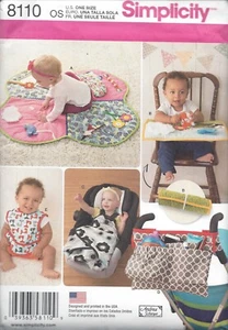 8110 Simplicity Pattern ~ Baby Playmat Stroller Blanket & Organizer, Bibbs - UC - Picture 1 of 2