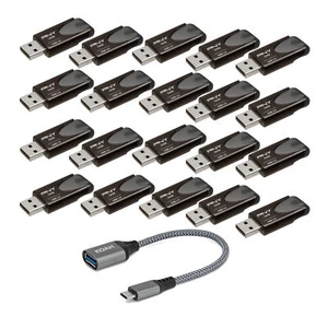 PNY 32GB USB 3.2 EliteTurbo Attache 4 20 pack with USB-C Adapter - Picture 1 of 9