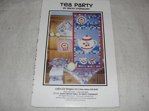 TEA PARTY Applique Quilt & Accessories Pattern By Becky Stefanoff Calico Cat - Picture 1 of 1