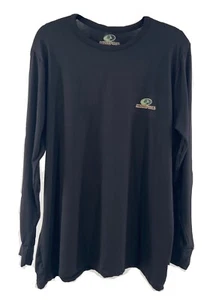 Mossy Oak Mens Size XL Long Sleeve Stretch Polyester Lightweight T-Shirt Black - Picture 1 of 3