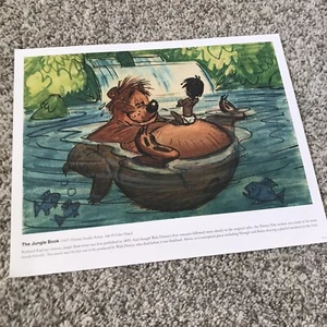 Disney The jungle book Concept art Lithograph 8.6”x11” Mowgli And Baloo - Picture 1 of 3