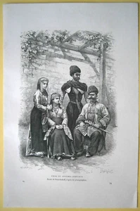 1881 Reclus print PEOPLE OF ARMENIA, CAUCASUS, #25 - Imagen 1 de 1