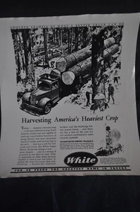 ~1950 OFFIZIELLER WEISSER LKW "Ernte Amerikas schwerste Ernte" Werbefoto - Bild 1 von 2