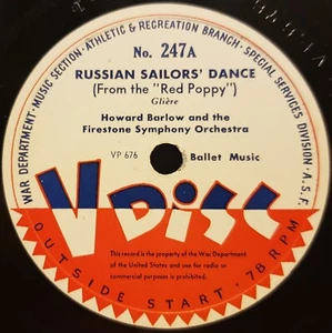 V-Disc No.247 Howard Barlow and the Firestone Orchestra-Russian Sailors Dance - Picture 1 of 5