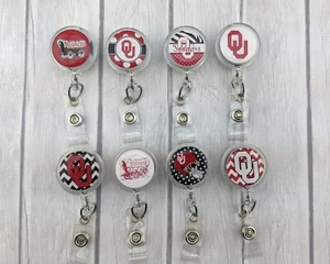 Oklahoma Sooner, Badge Reel, Retractable RN Badge, Nurse Badge Reel, College - Picture 1 of 3