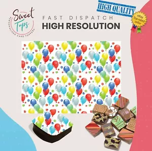 Chocolate Transfer Sheet (Balloon's) Edible for Decorations A4 Size - Picture 1 of 2