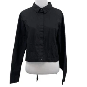 Hayden Los Angeles Cropped Top Damen Large schwarz Fledermaus Flyaway Rüschen zum Binden - Bild 1 von 13