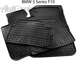 Rubber Black Floor Mats for BMW 5 Series F10LCI F11LCI 2013- Left Hand Driver - Picture 1 of 7