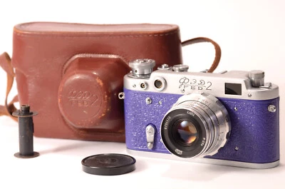 Early FED 2 Serviced CLA Purple LEICA USSR L39 Camera Industar 26M 2.8/50 Lens - Image 1 of 4