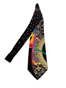 Vintage Vitaliano Pancaldi Vibrant Color Abstract Floral Necktie Tie 100% Silk - Picture 1 of 10