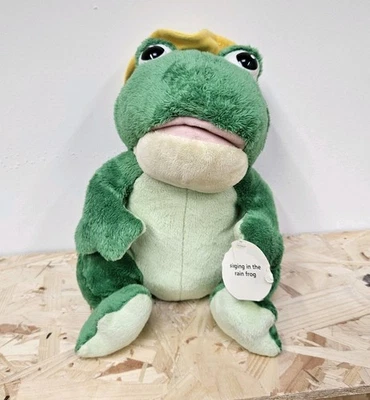 Vintage Singing In The Rain Soft Plush Toy Dancing Frog Musical Toy Asda Used - Image 1 of 4