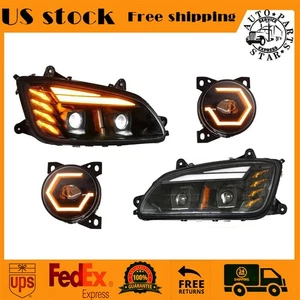 Pair LED Project Headlights & LED Fog Lights for Kenworth T660 Left & Right Side - Picture 1 of 10