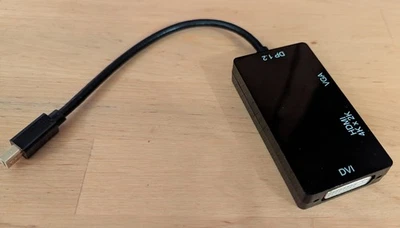 Mini Display-Port zu HDMI, DVI+VGA. Adapter Konverter 3 in 1 Schwarz. TOP-Preis! - Bild 1 von 4