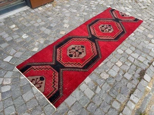 Bohemian Teppiche, Läufer Teppich, Handarbeit, Türkischer Teppich, Vintage, Wolle | 2,9 x 8,4 ft - Bild 1 von 10