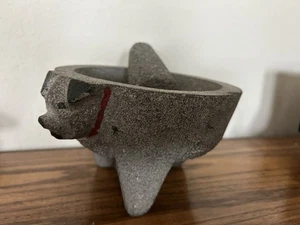 Mexican “Little Piggy” Molcajete (Mortar & Pestle) Stone With 3 Legs Handmade*** - Picture 1 of 14