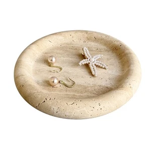 Natural Marble Round Vanity Tray Jewelry Makeup Dish Decorative Tray for Coff... - Picture 1 of 7