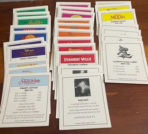 28 Title Deed Cards Complete 2001 Disney Monopoly Game Pieces/Parts - Picture 1 of 7