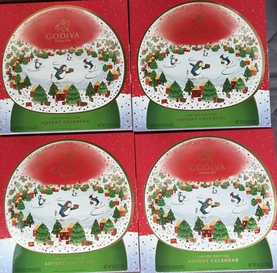 4~ Godiva 2025 Advent Calendar, LE Deluxe Snowglobe Chocolate Assortment. - Image 1 of 4