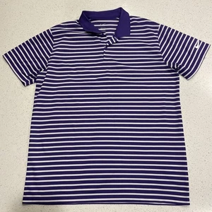 Nike Mens Dri-Fit Victory Stripe Polo Shirt Purple white Stripe DH0835 XL - Picture 1 of 6